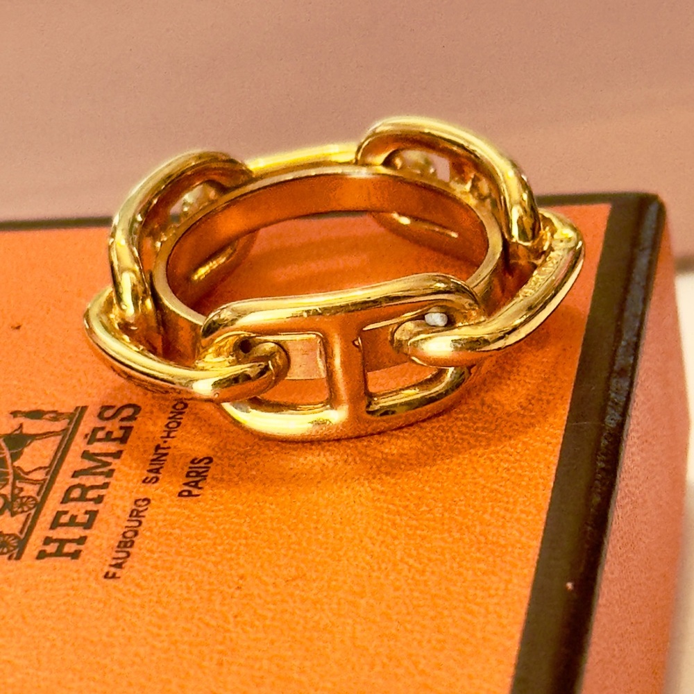 Hermes Gold Scarf Ring